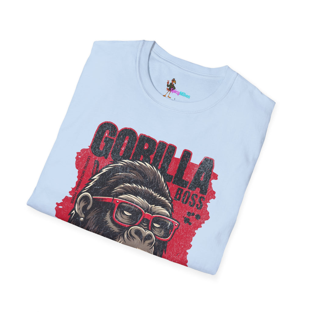 Gorilla Boss Style T-Shirt — Retro Ape with Sunglasses & Cigar Graphic