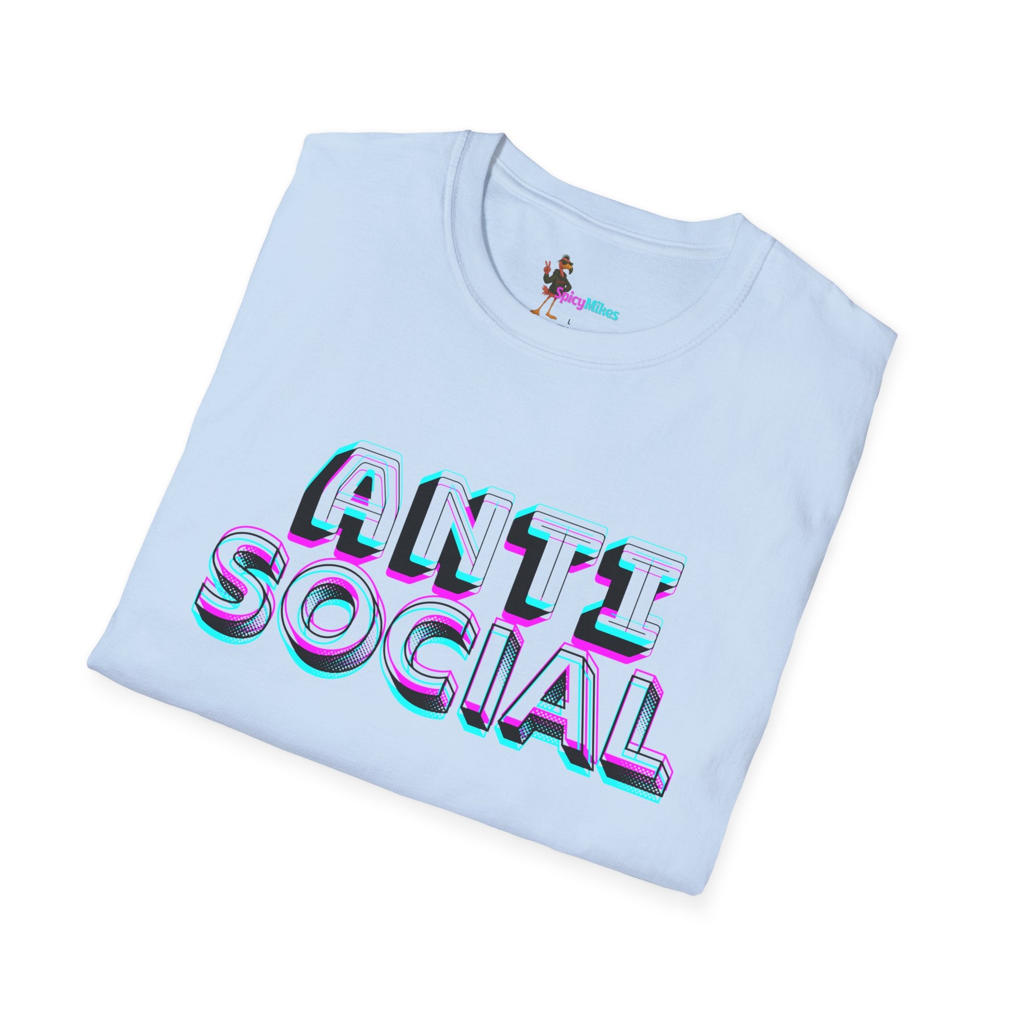 Anti Social Schizm  3D Text Graphic Tee