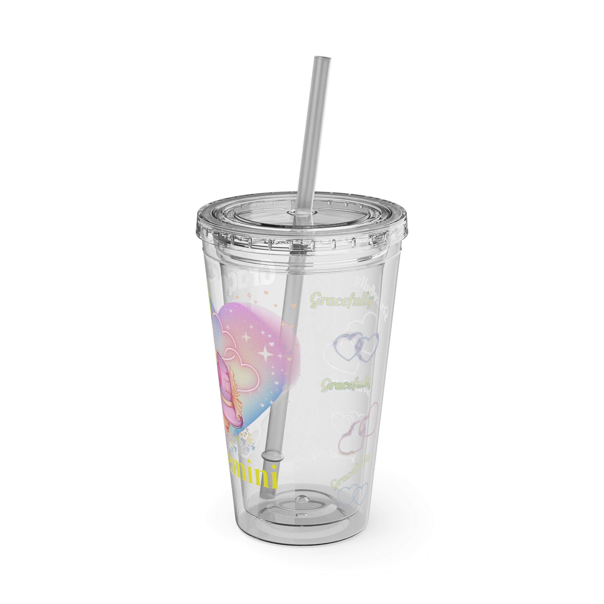Gracefully Gemini Zodiac Sunsplash Tumbler with Straw 16oz