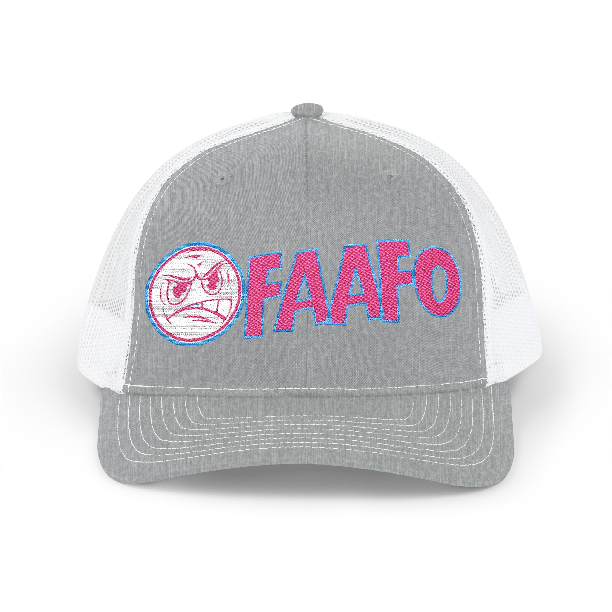 Mean Face FAAF0 Embroidered Snapback Trucker Cap