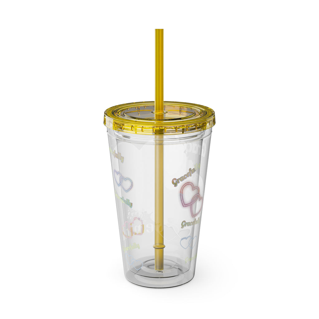 Gracefully Gemini Zodiac Sunsplash Tumbler with Straw 16oz