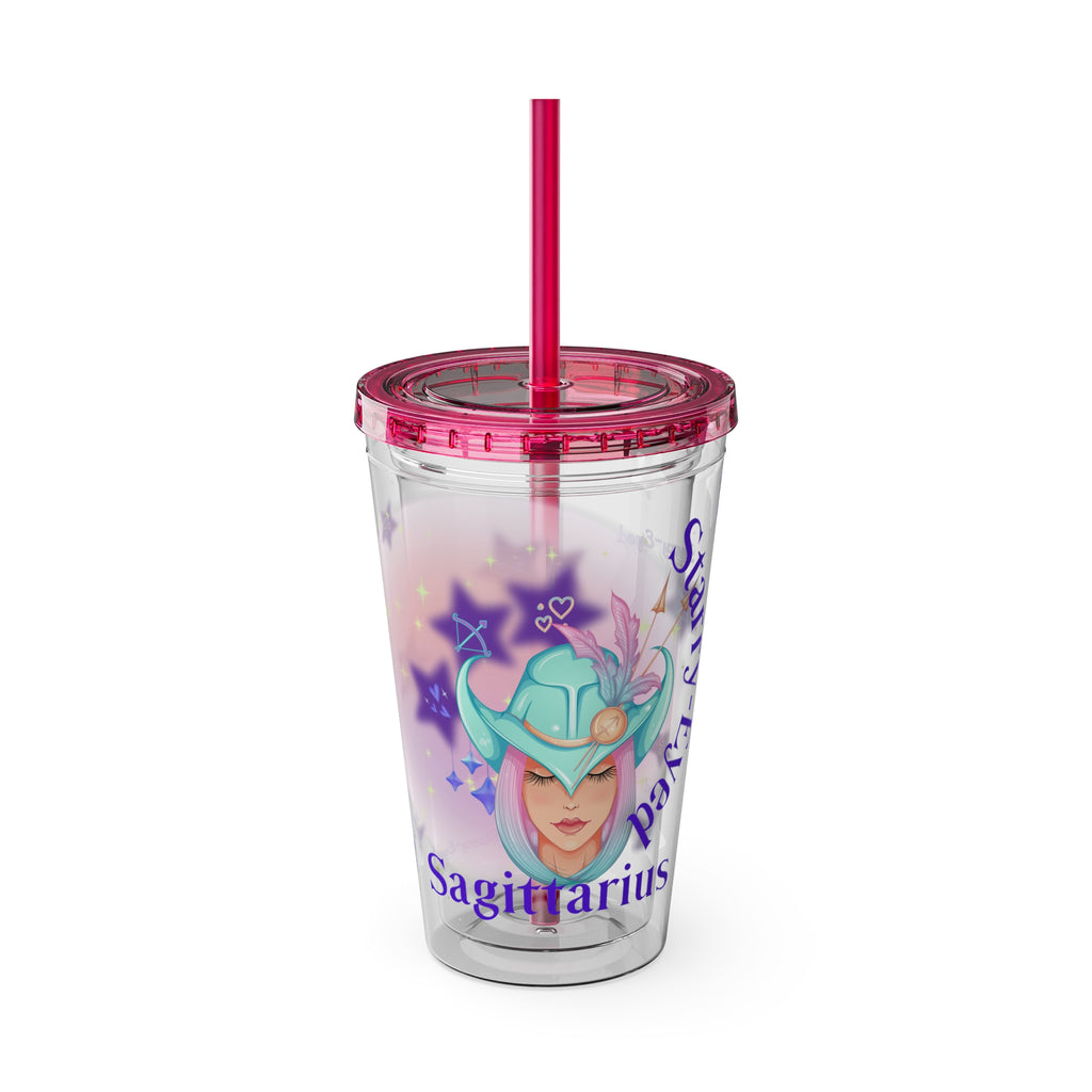 Starry-Eyed Sagittarius Zodiac Sunsplash Tumbler 16oz