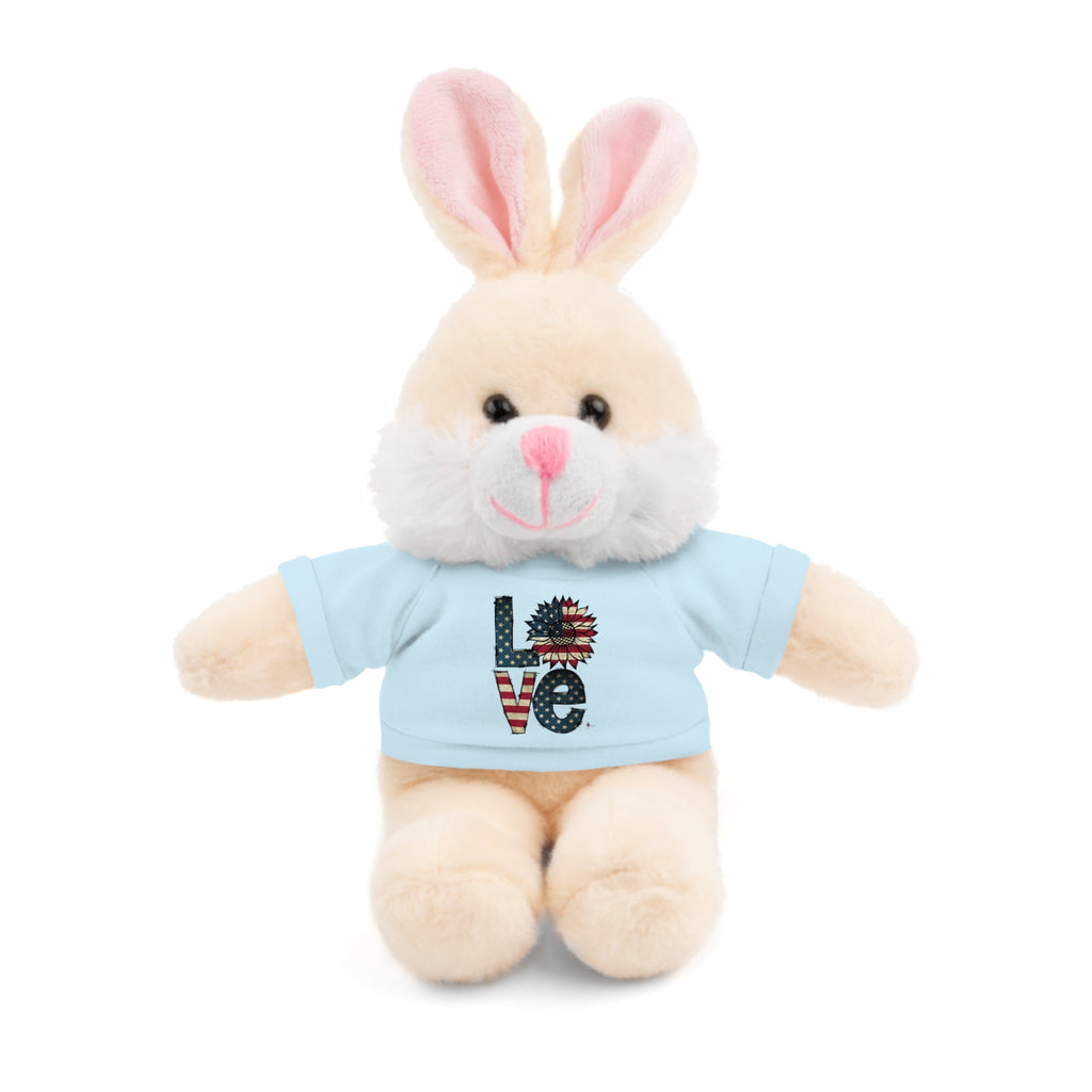 Patriotic 'LOVE' Plush Bear with Tee — Cute Stuffed Animal Gift