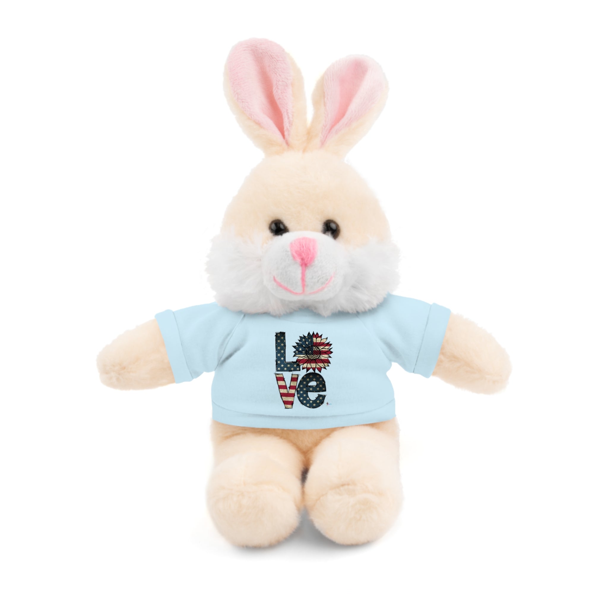 Patriotic 'LOVE' Plush Bear with Tee — Cute Stuffed Animal Gift
