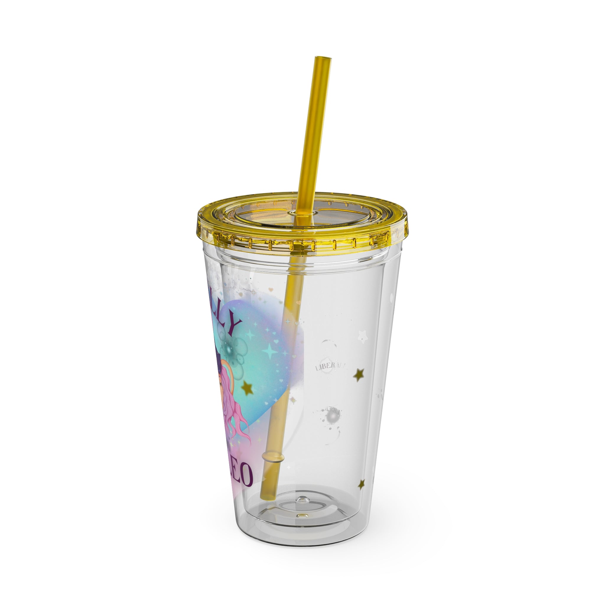 Liberally Leo Zodiac Sunsplash Tumbler with Straw, 16oz