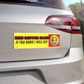 “If You Honk I Will Cry” Yellow Kawaii Emoji Safety Sign New Driver Alert Car Magnet —