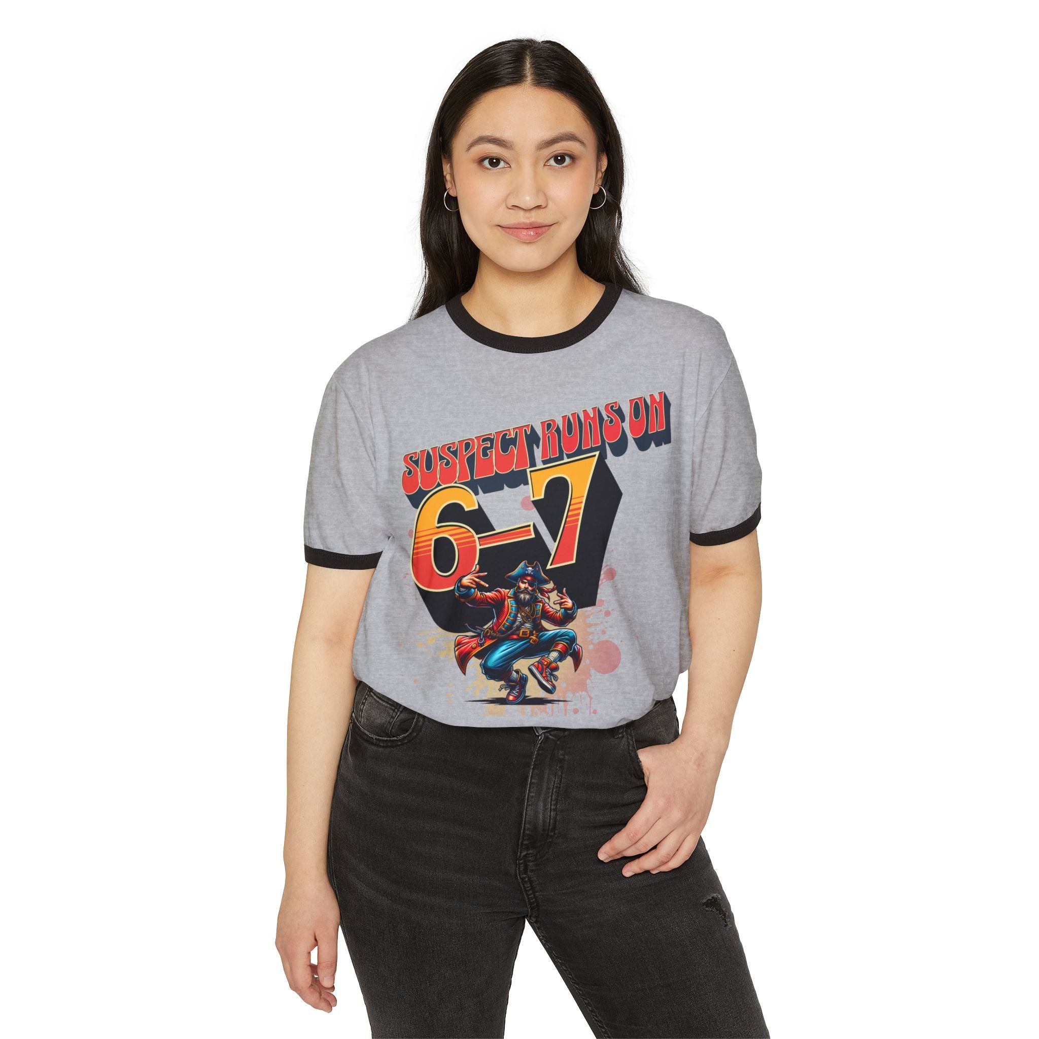 Suspect Runs On 6-7 Pirates Ringer Tee
