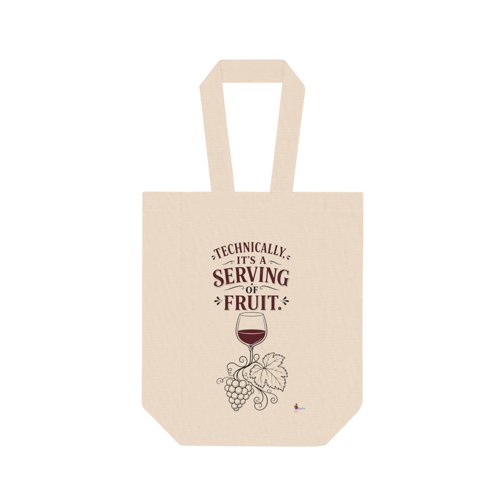Double Wine Tote – "Technically It’s a Serving of Fruit" Reusable Wine Bottle Carrier
