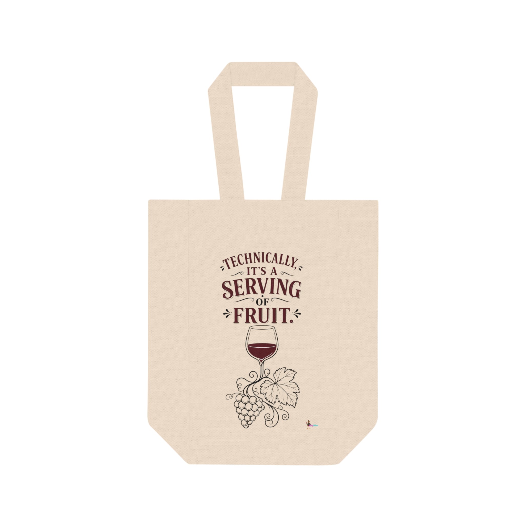 Double Wine Tote – "Technically It’s a Serving of Fruit" Reusable Wine Bottle Carrier