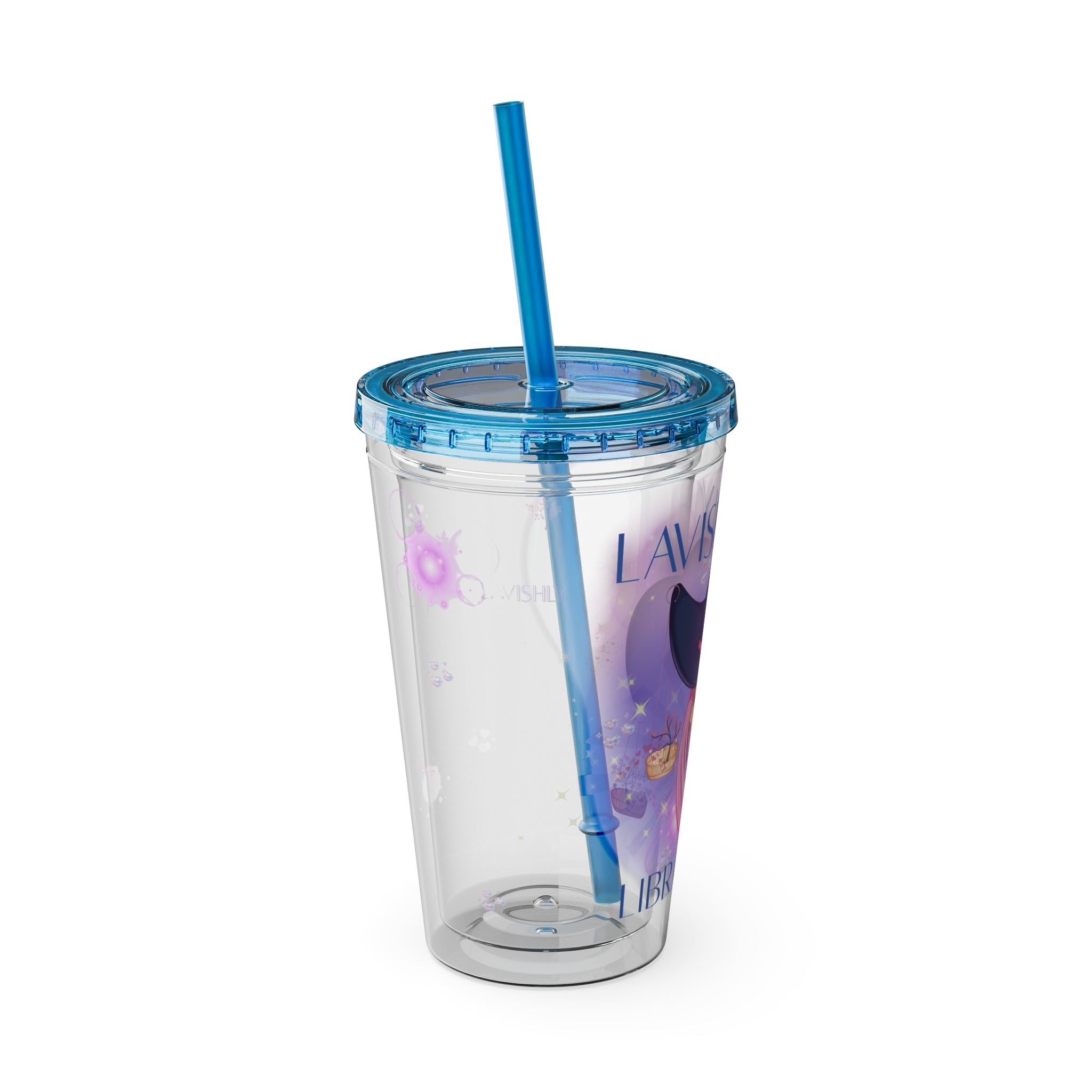 Lavishly Libra Zodiac Sunsplash 16oz Tumbler with Straw