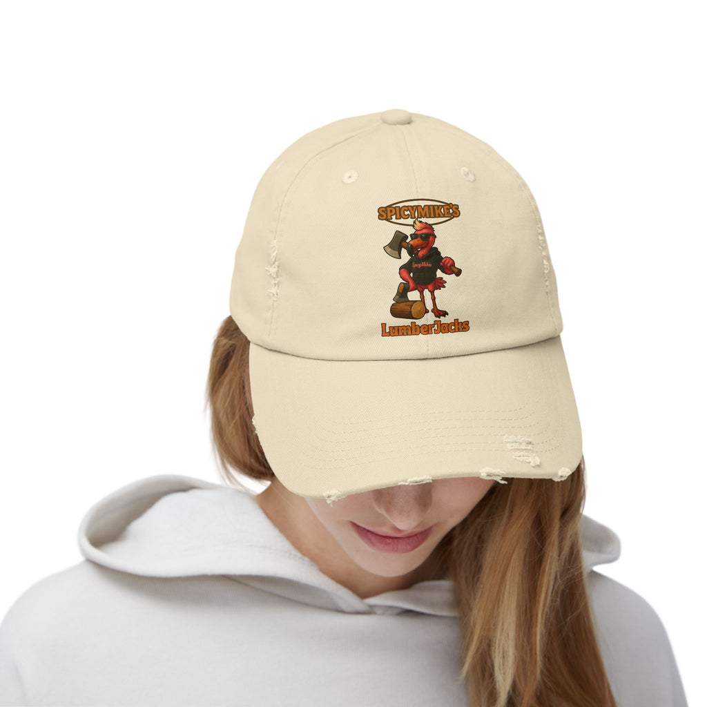 SpicyMike Wood Chop Lumberjack Distressed Cap