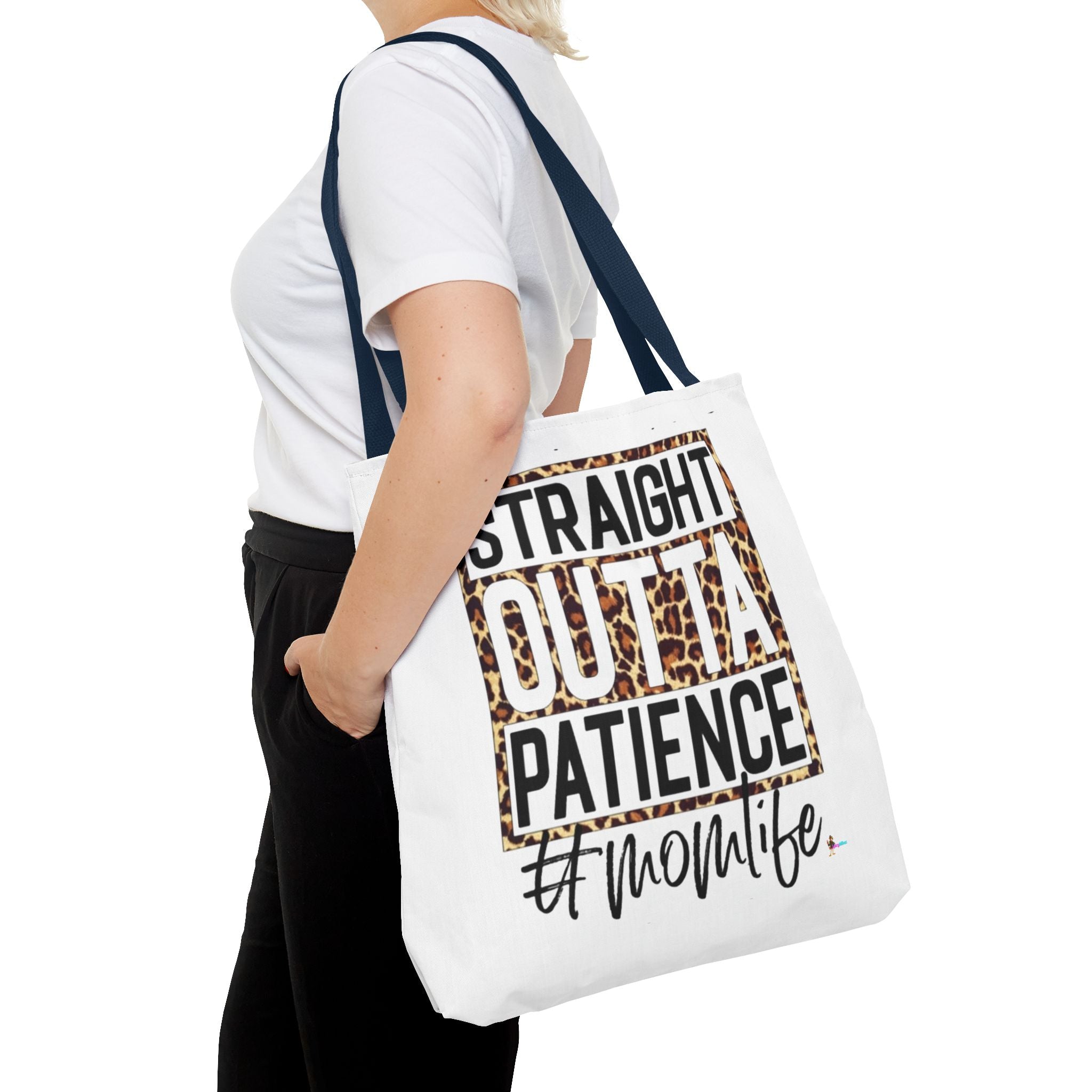 Straight Outta Patience #MomLife  Leopard Tote Bag Funny Mom Gift