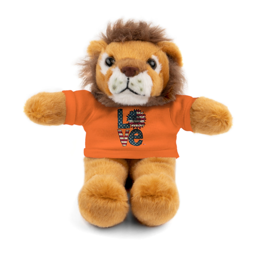 Patriotic 'LOVE' Plush Bear with Tee — Cute Stuffed Animal Gift