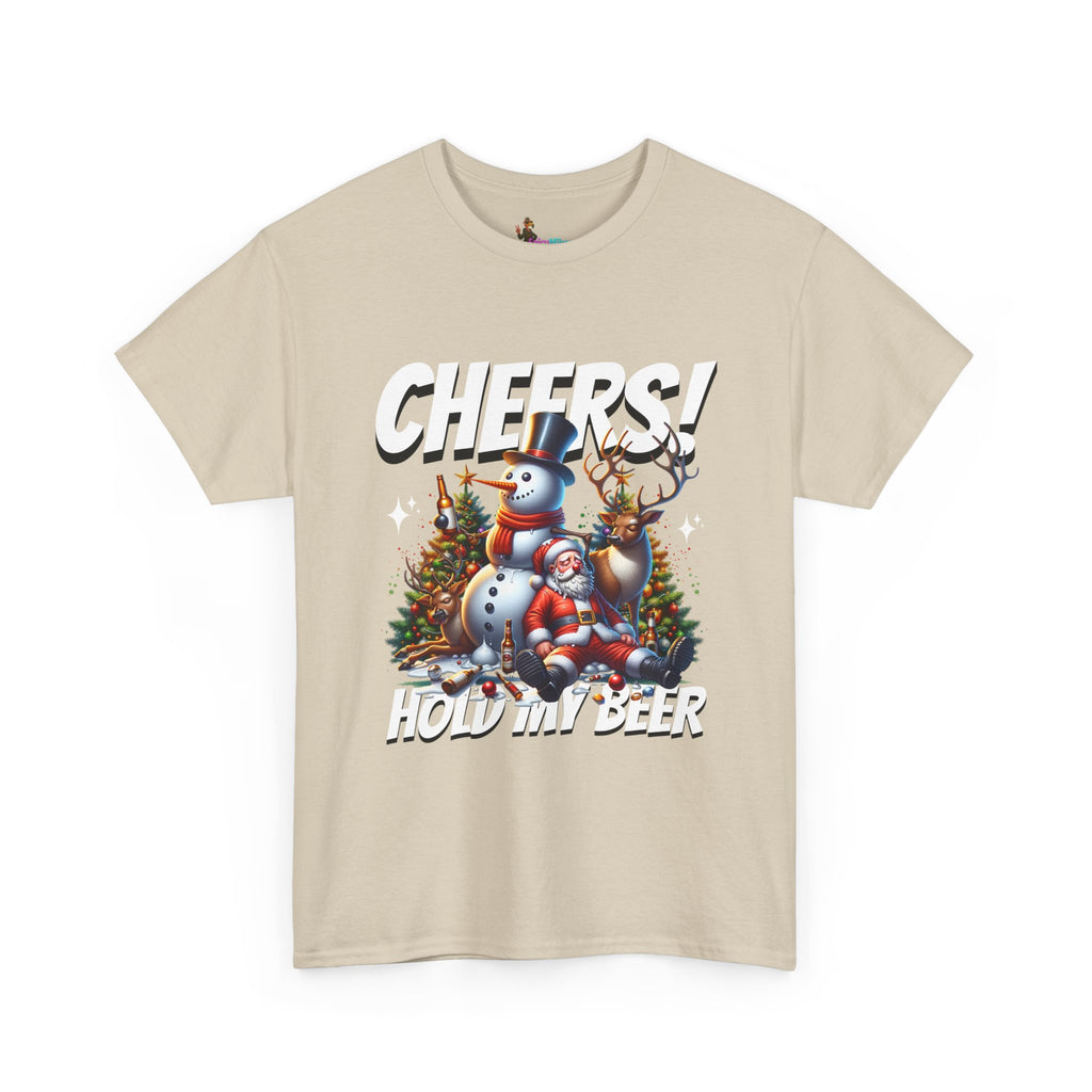 "Cheers! Hold My Drink" Holiday Snowman Christmas Tee