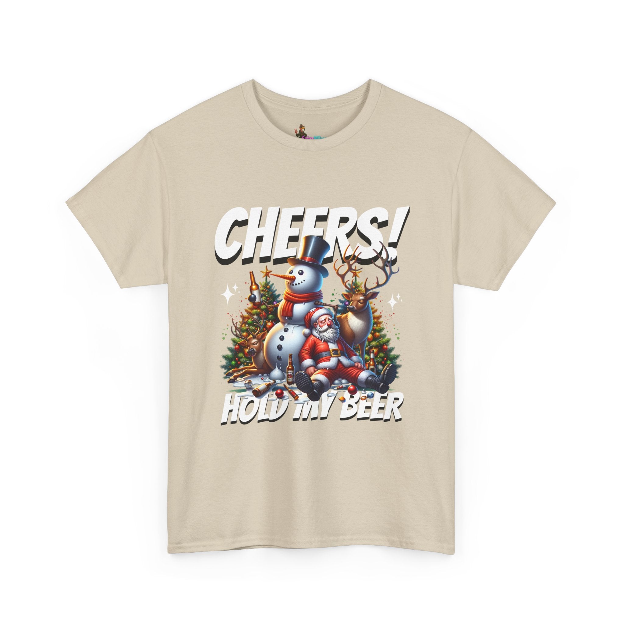 "Cheers! Hold My Drink" Holiday Snowman Christmas Tee