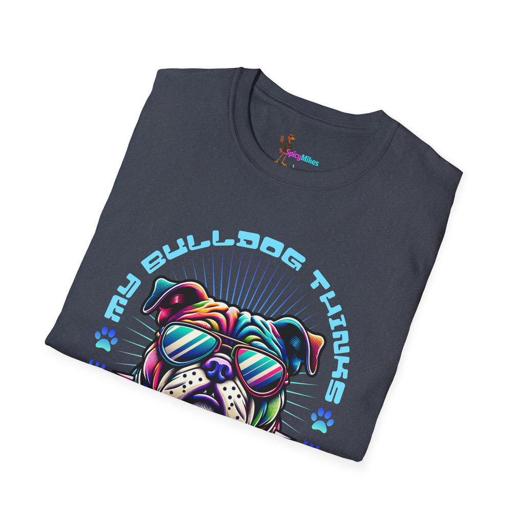"My Bulldog Thinks I'm Cool"  Vintage Neon T-Shirt