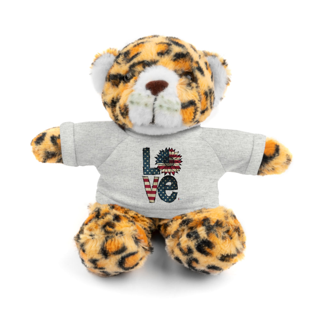 Patriotic 'LOVE' Plush Bear with Tee — Cute Stuffed Animal Gift