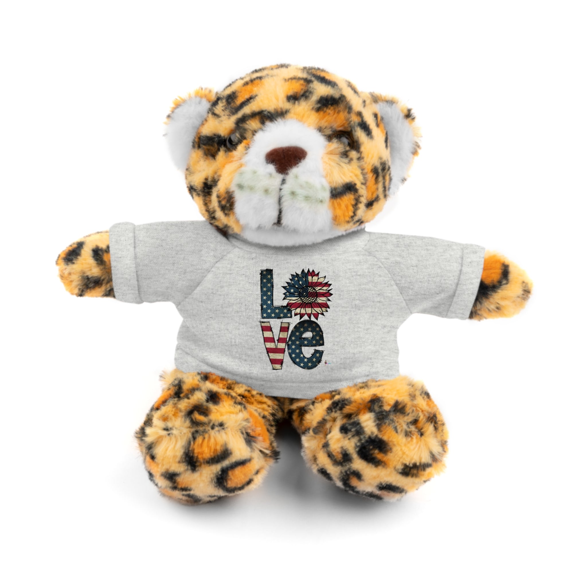 Patriotic 'LOVE' Plush Bear with Tee — Cute Stuffed Animal Gift