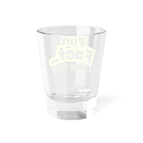 "Fun Fact... I Don't Care" Black/Yellow Novelty 1.5oz Party Glass Shot Glass —