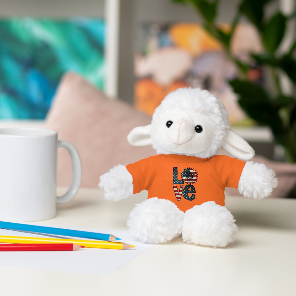 Patriotic 'LOVE' Plush Bear with Tee — Cute Stuffed Animal Gift