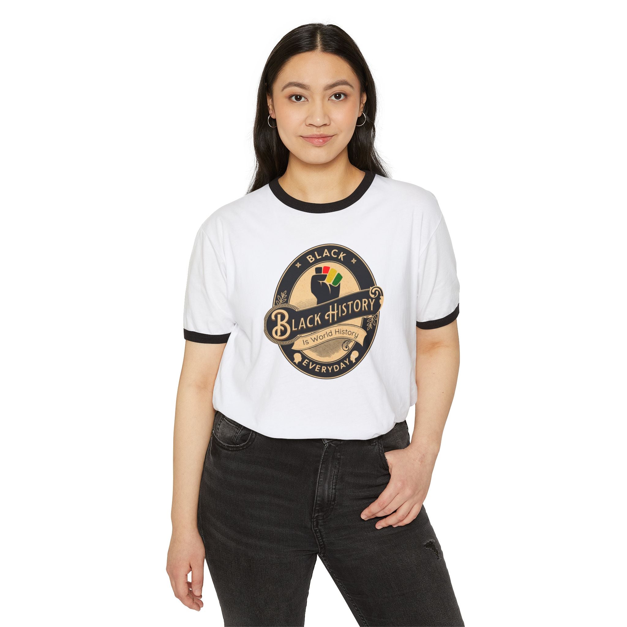 Black History Everyday is Power Ringer T‑Shirt