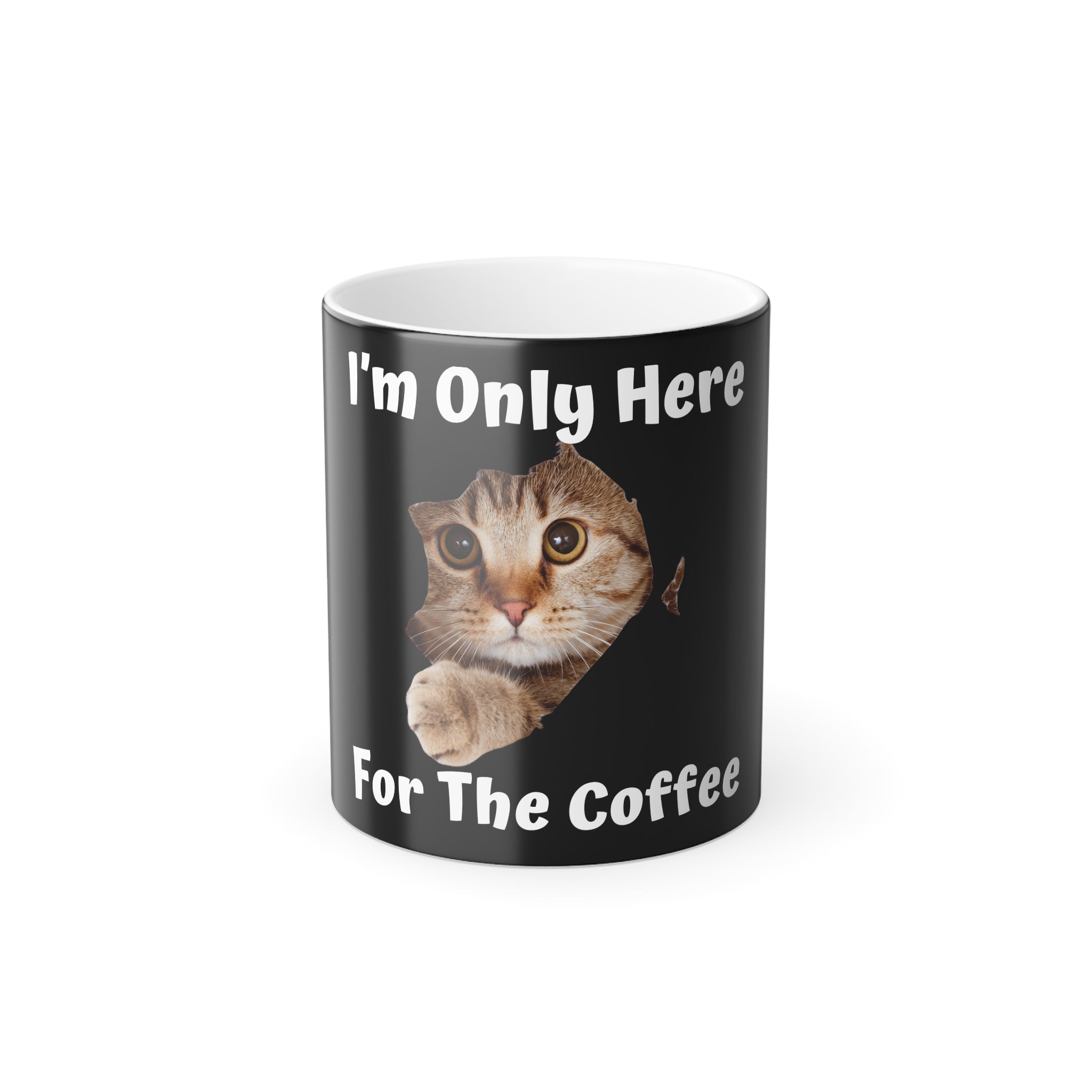 I'm Only Here For The Coffee Whimsical Cat Mug