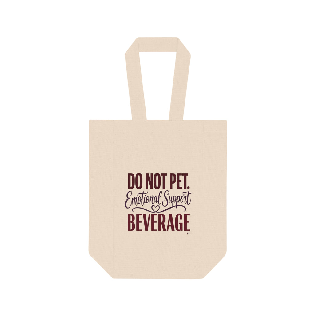 "Do Not Pet. Emotional Support Beverage" Wine Carrier Double Wine Tote Bag —