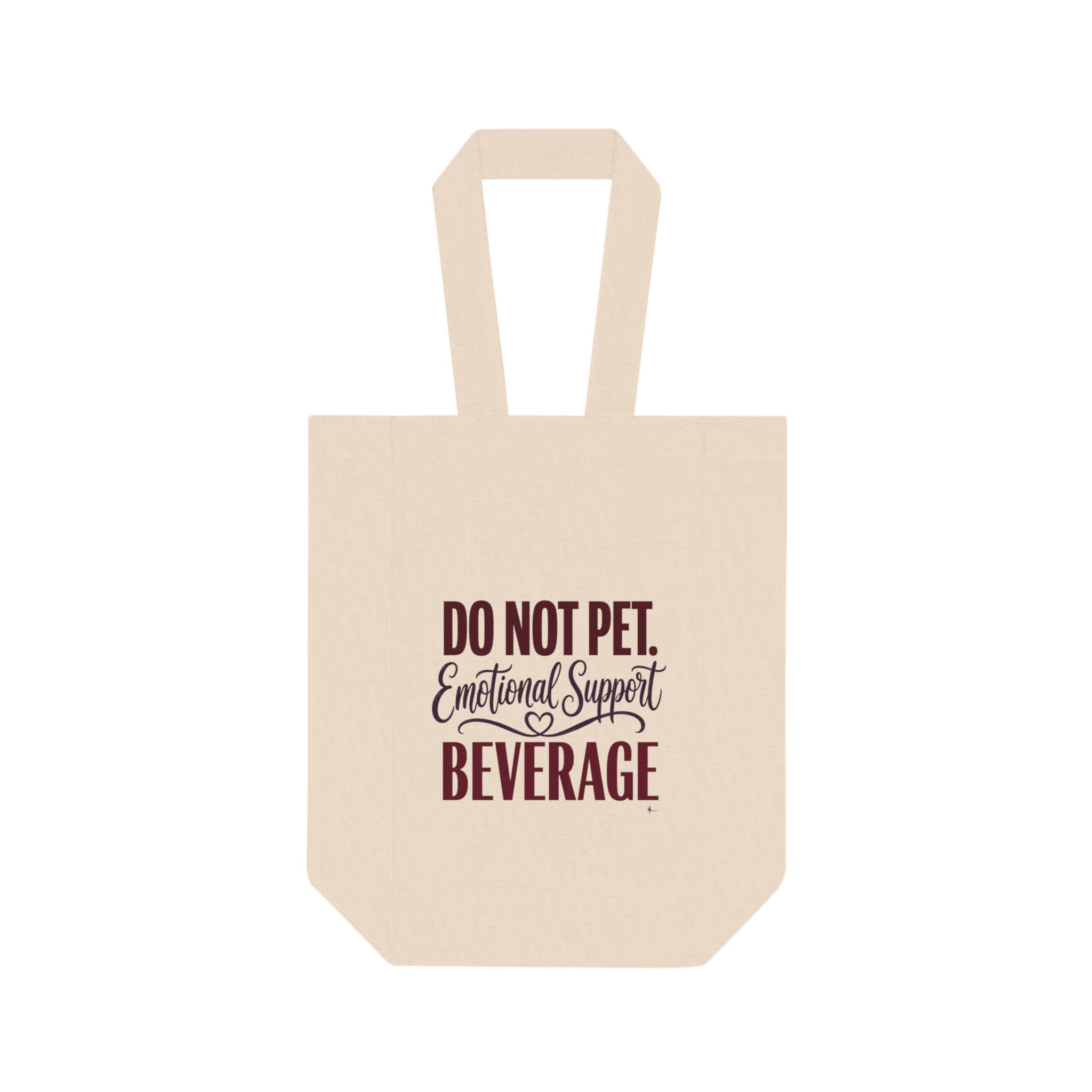 "Do Not Pet. Emotional Support Beverage" Wine Carrier Double Wine Tote Bag —