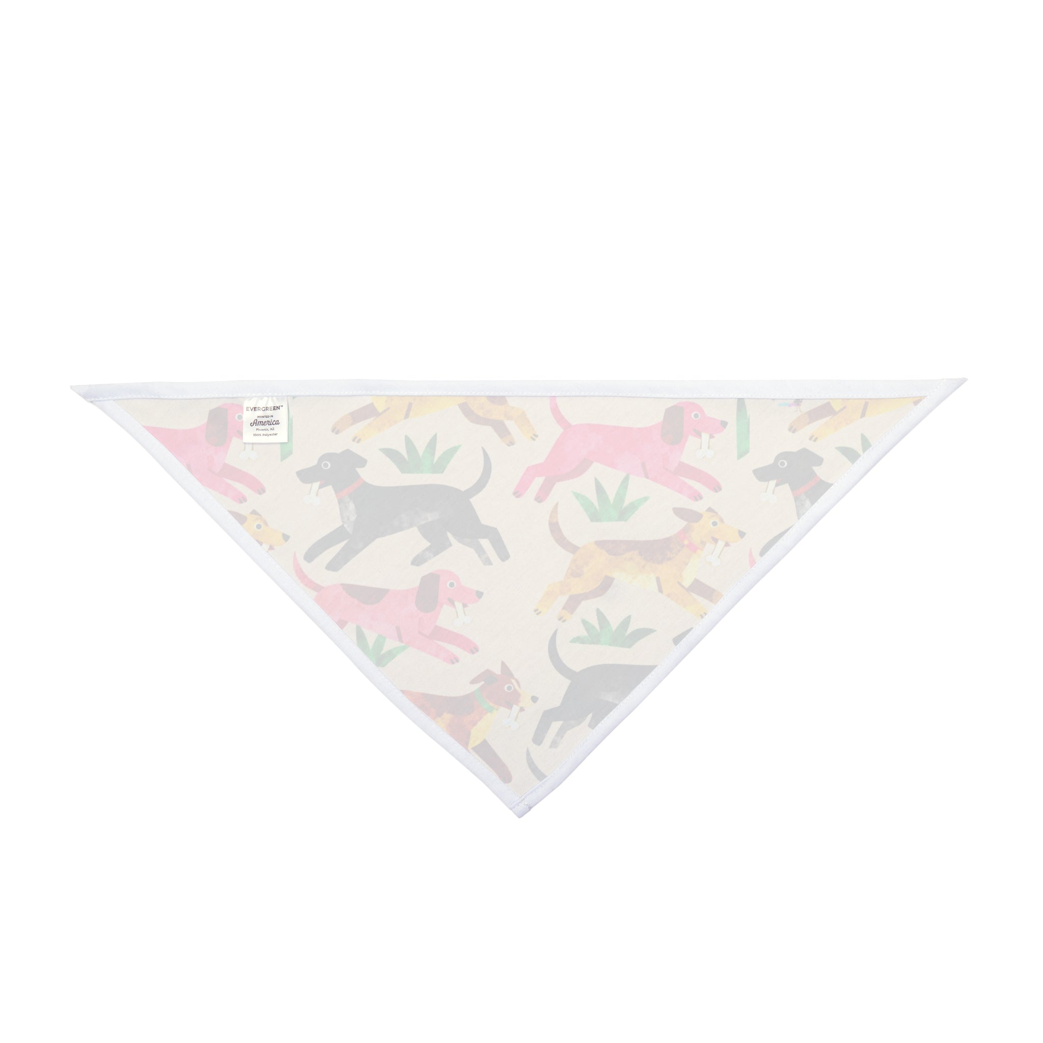 Long Dog In The Grass Patterned Pet Bandana — Colorful Running Dogs Print for Small & Large Pets