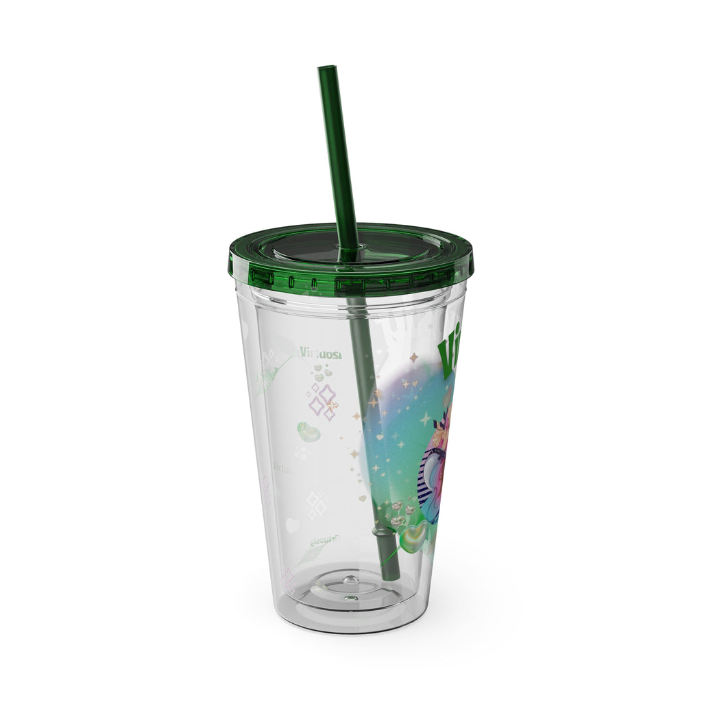 Virtuosly Virgo Zodiac Sunsplash Tumbler with Straw 16oz
