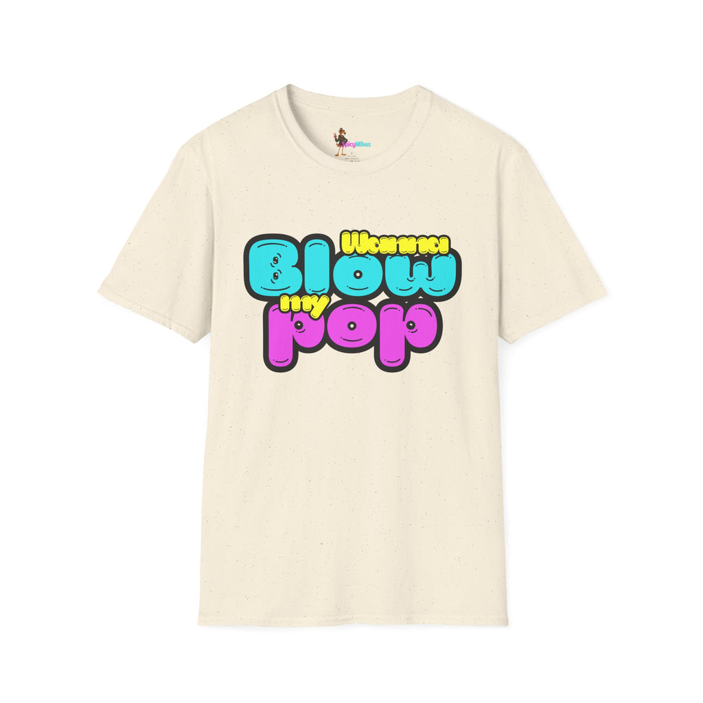 “Wanna Blow My Pop” Retro Bubble Text T-Shirt