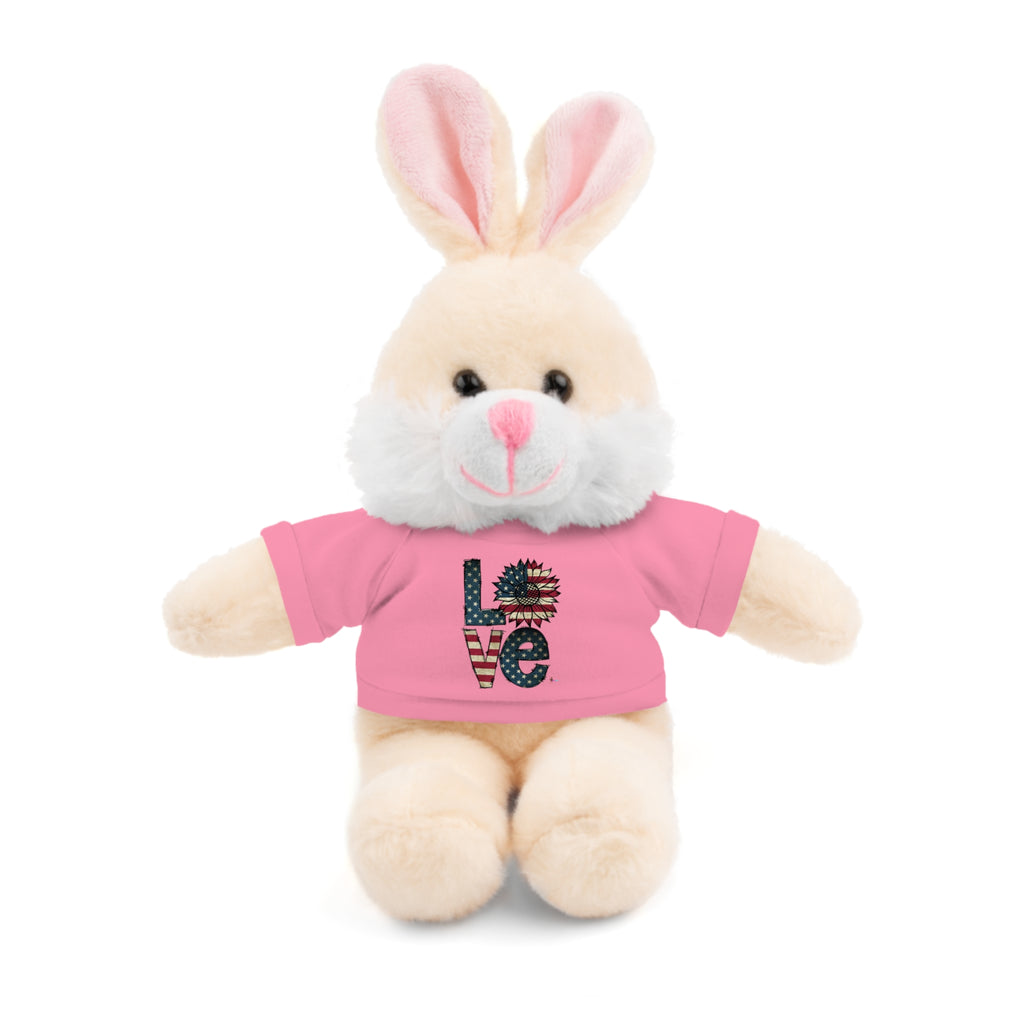 Patriotic 'LOVE' Plush Bear with Tee — Cute Stuffed Animal Gift