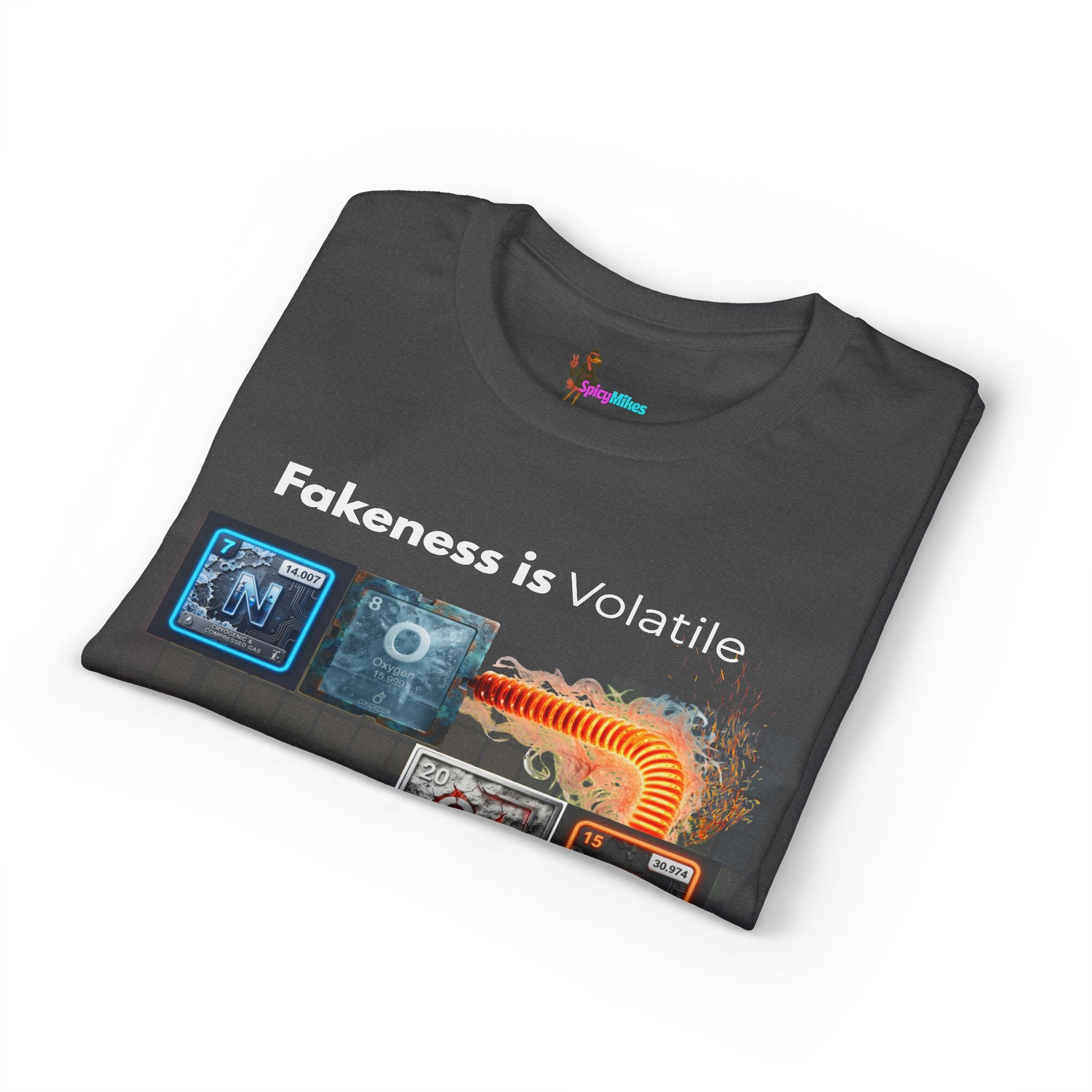 Elemental Nature Graphic T-Shirt — "Fakeness is Volatile to My Elemental Nature"