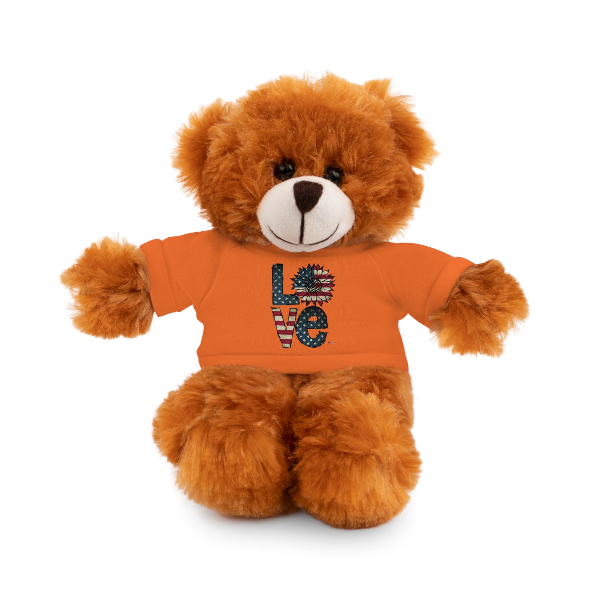 Patriotic 'LOVE' Plush Bear with Tee — Cute Stuffed Animal Gift