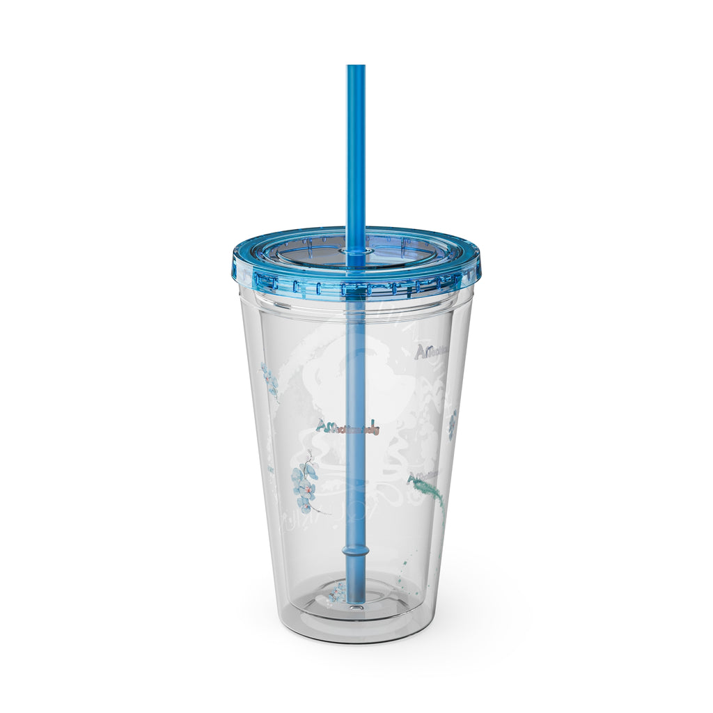 Affectionately Aquarius Zodiac Sunsplash 16oz Tumbler with Straw
