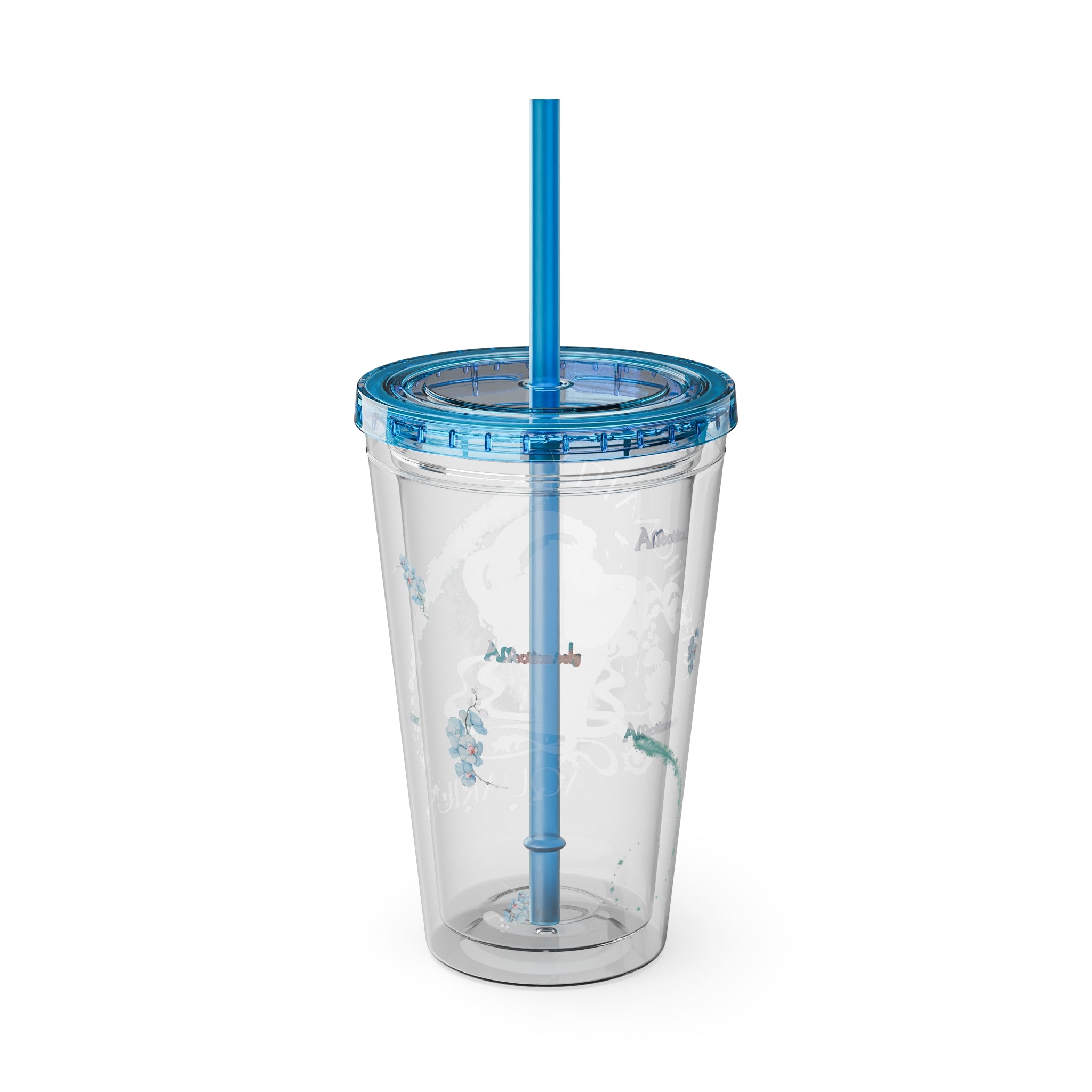 Affectionately Aquarius Zodiac Sunsplash 16oz Tumbler with Straw