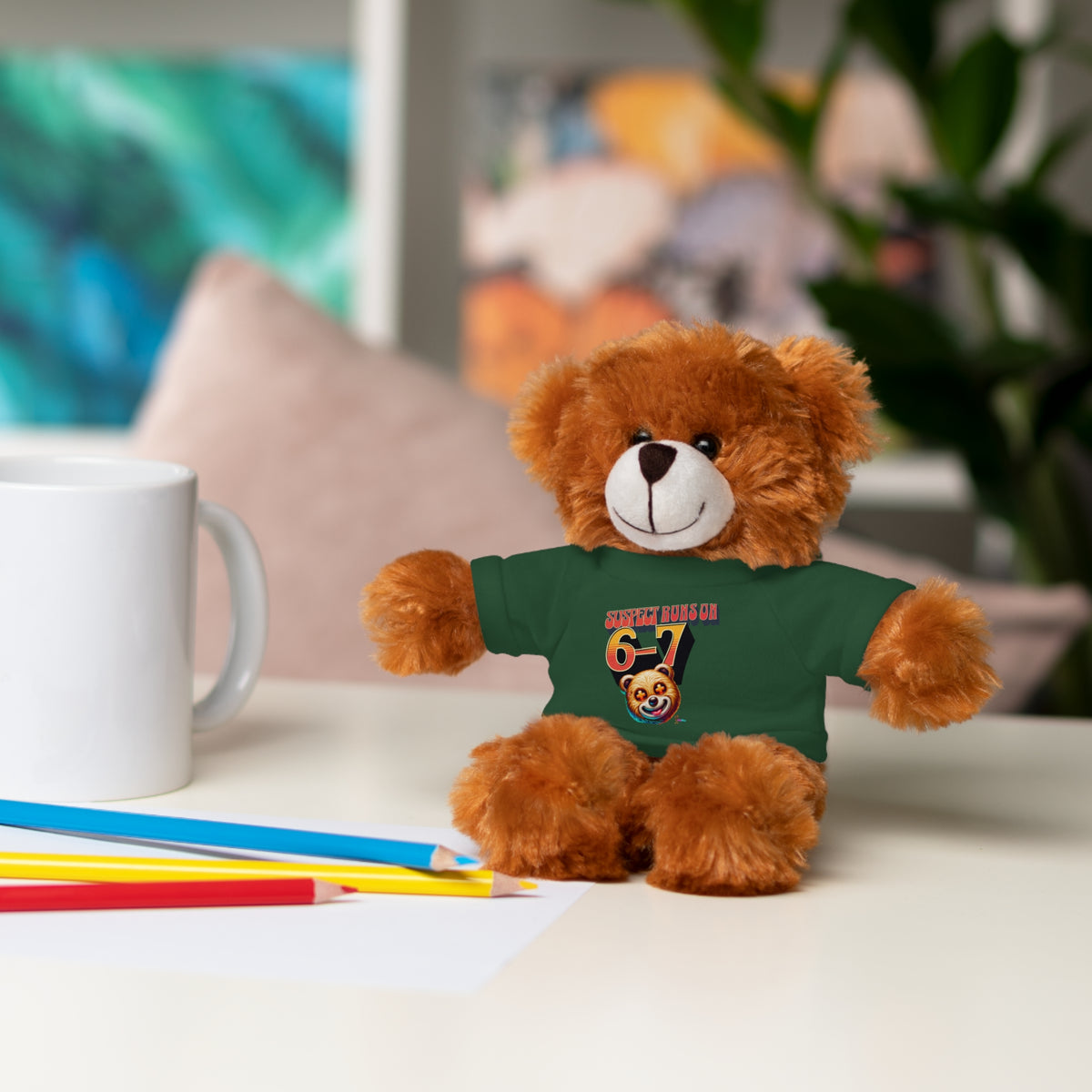 6-7 Teddy Bear wearing Tee – Cute Plush Gift for Kids