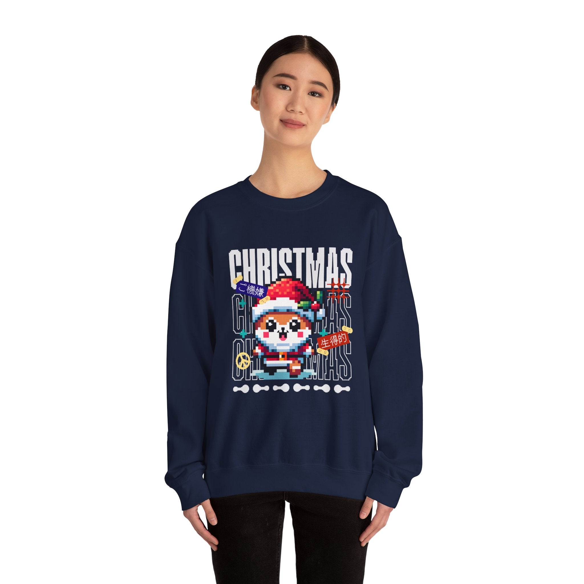 Christmas Pixel Shiba Inu Crewneck Ugly Sweatshirt