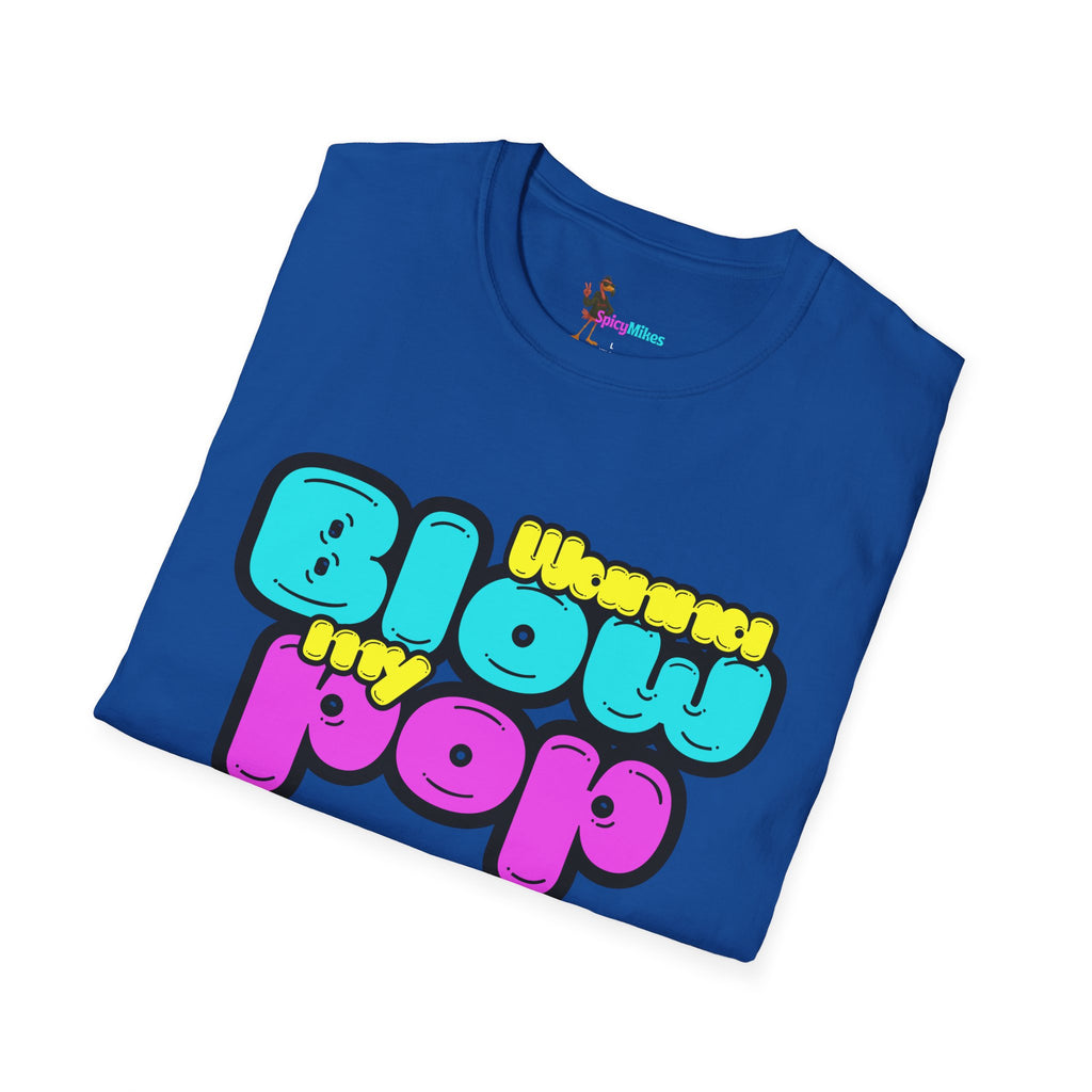 “Wanna Blow My Pop” Retro Bubble Text T-Shirt
