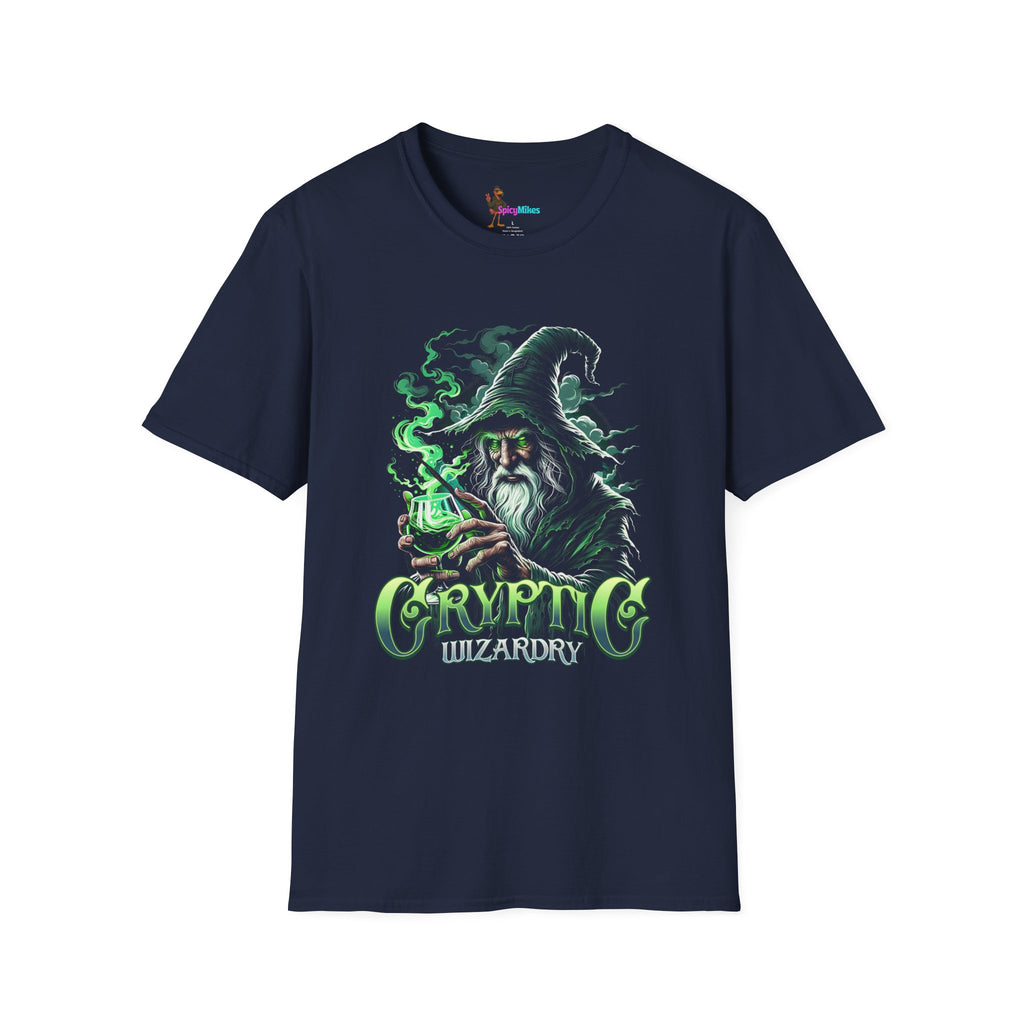Cryptic Wizardry T-Shirt — Green Mystic Wizard Graphic Tee