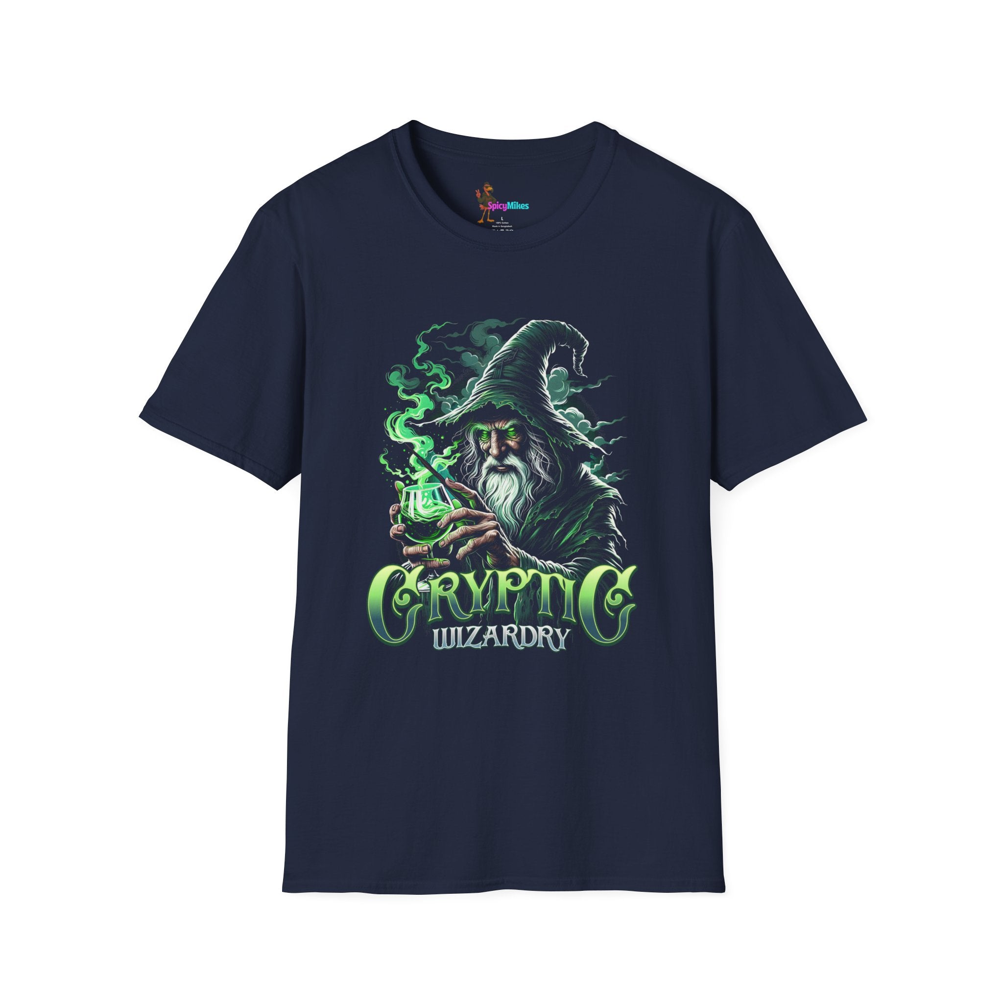 Cryptic Wizardry T-Shirt — Green Mystic Wizard Graphic Tee