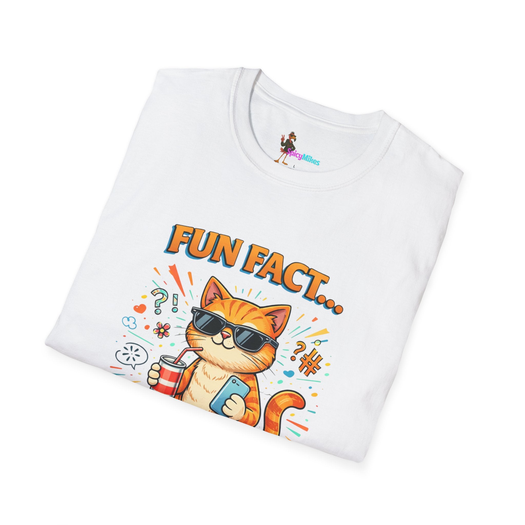 Fun Fact I Don't Care Cat T-Shirt Graphic Tee