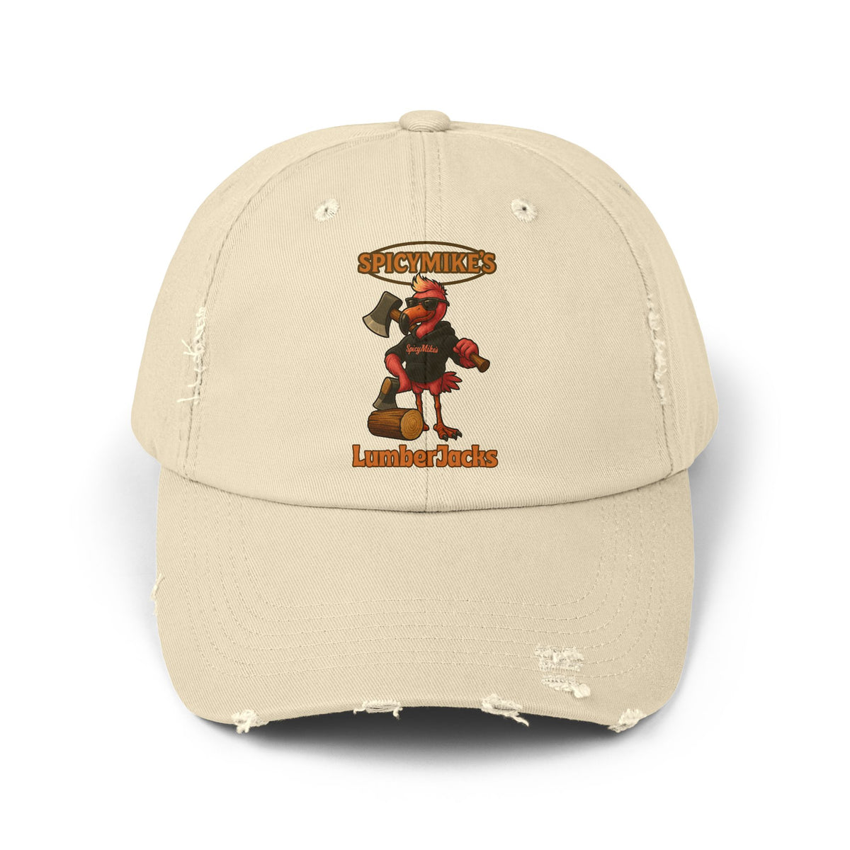 SpicyMike Wood Chop Lumberjack Distressed Cap