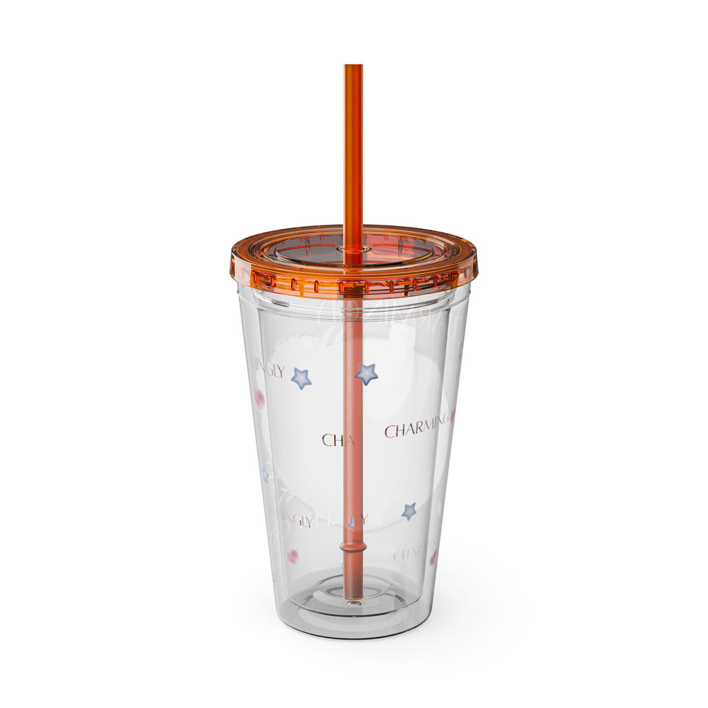 Charmingly Capricorn Zodiac Sunsplash Tumbler with Straw, 16oz