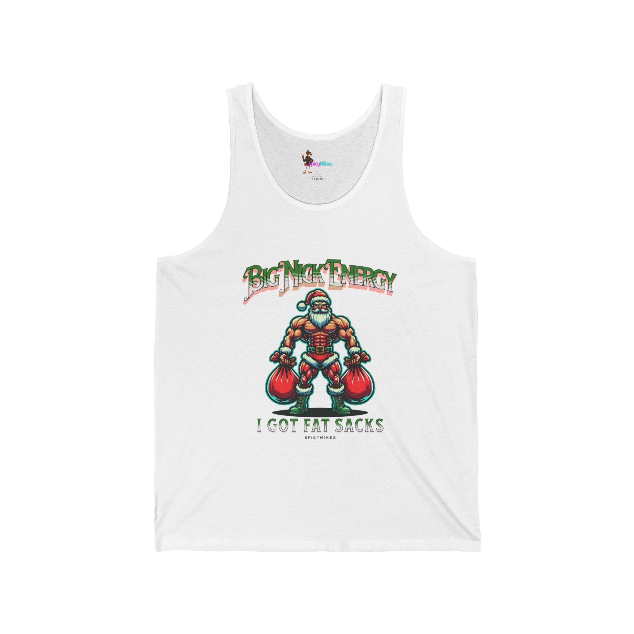 Muscular Santa Tank Top – "I Got Fat Sacks" Holiday Gym Tank