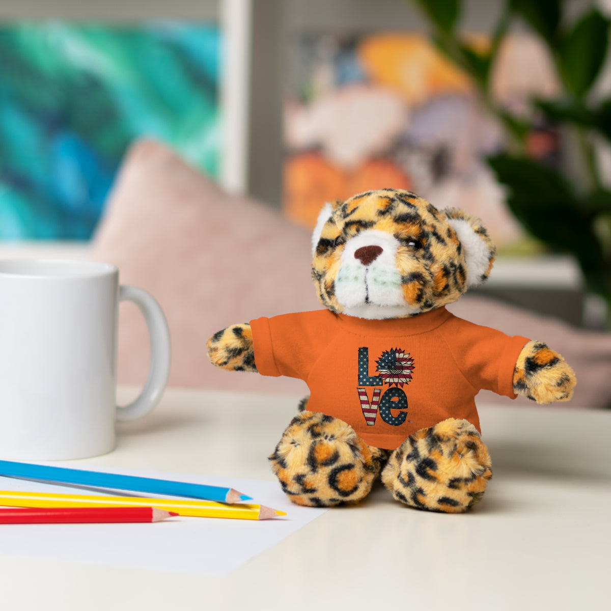 Patriotic 'LOVE' Plush Bear with Tee — Cute Stuffed Animal Gift