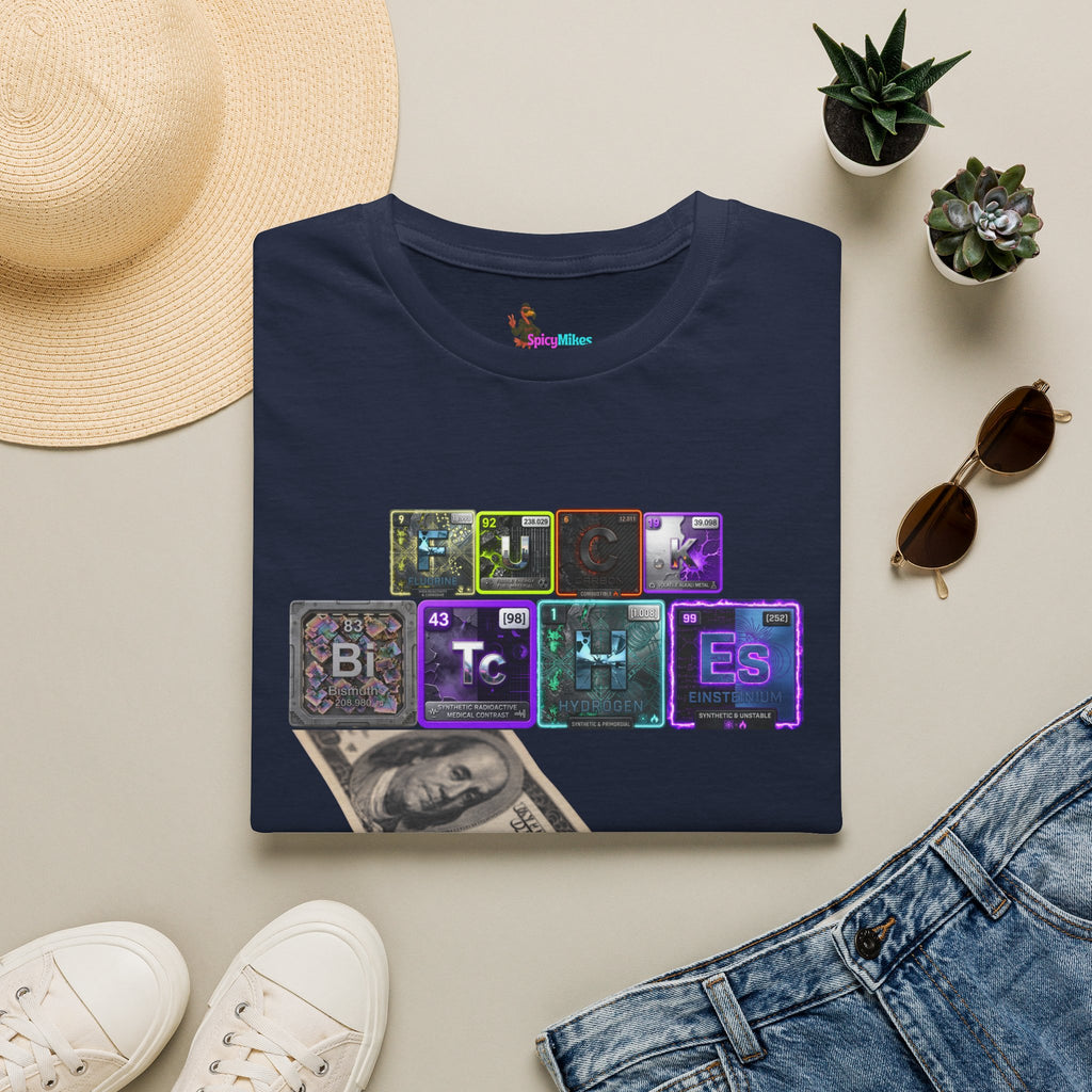 Get Money 100 dollar bill Tee — Retro Neon Periodic Table Design