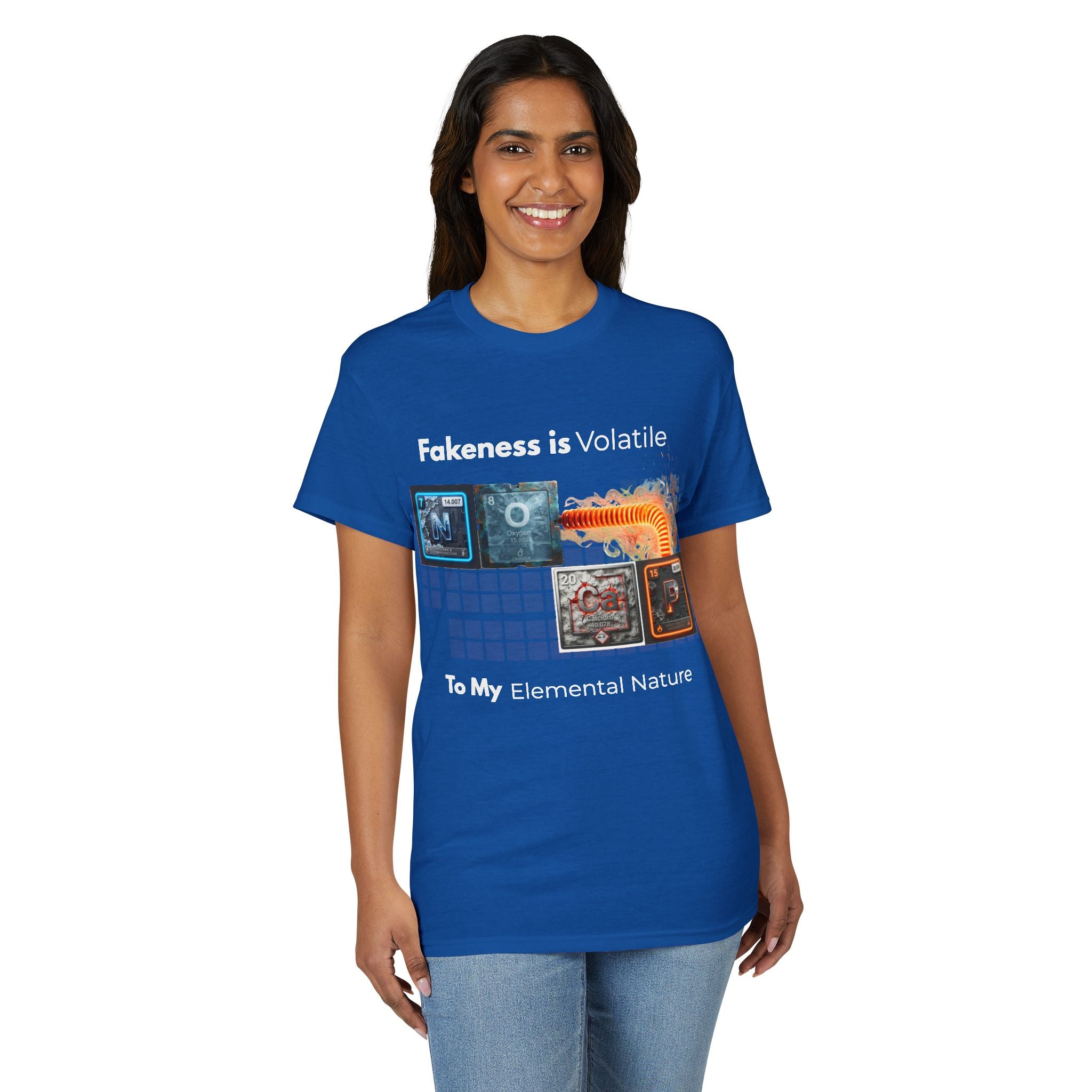 Elemental Nature Graphic T-Shirt — "Fakeness is Volatile to My Elemental Nature"