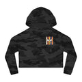 FAAFO Striped Logo Camo Black Women's Cropped Hoodie