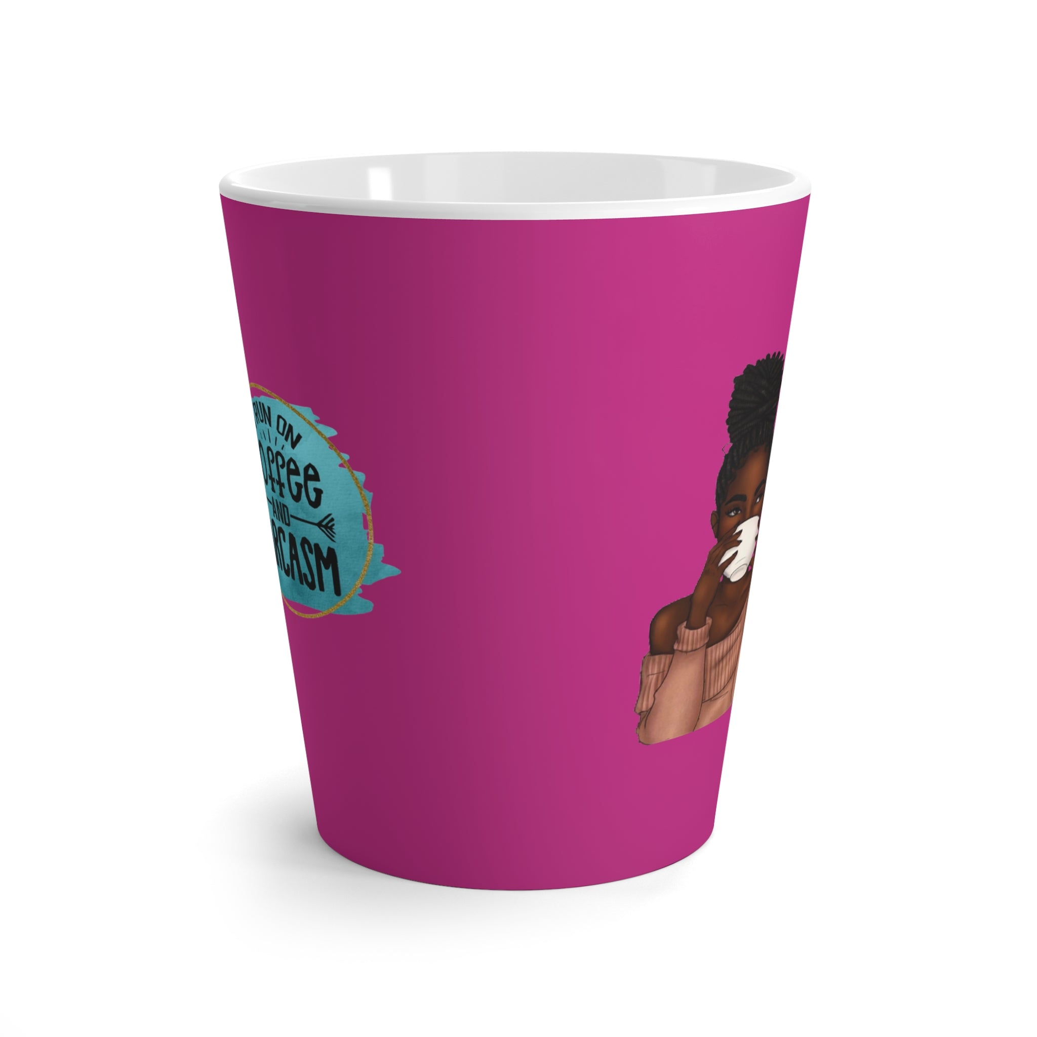 Melanin Magic Pink Side by Side Coffee & Sarcasm Latte Mug